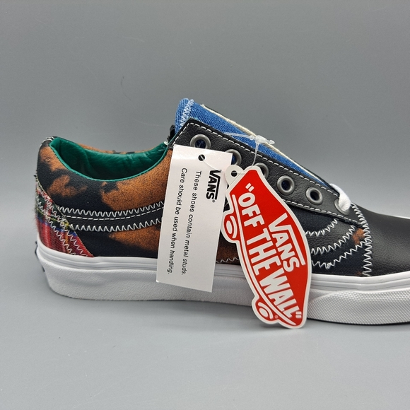 New Vans Old Skool Zip Tartan Daze Acid Dye Plaid Studs Spikes Punk Women's 7 - Picture 2 of 10